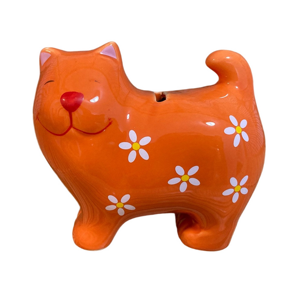 Other - ⭐️ 3 For $25 ⭐️ Orange Cat Ceramic Coin Bank